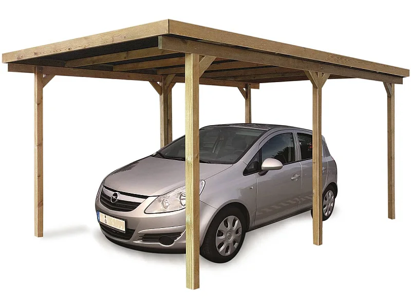 Carport voiture bois - 15.20 m² - 4.2 x 2.75 x 2.25 m