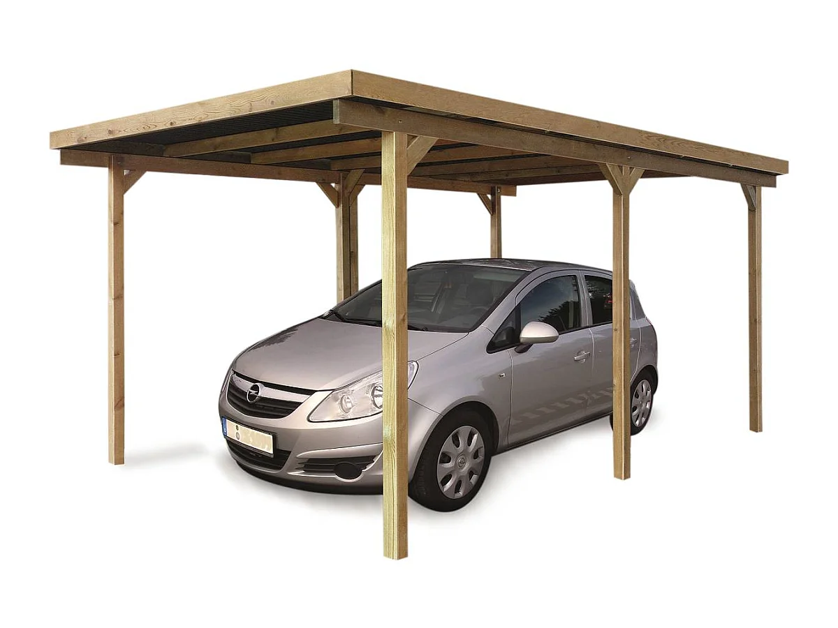 Carport voiture bois - 15.20 m² - 4.2 x 2.75 x 2.25 m