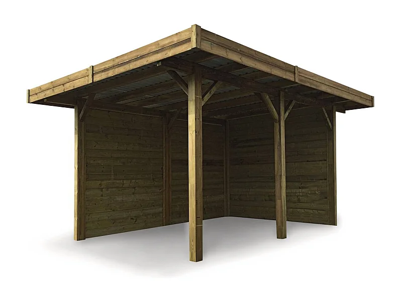 Carport voiture bois - 11.64 m² - 4.06 x 5.06 m