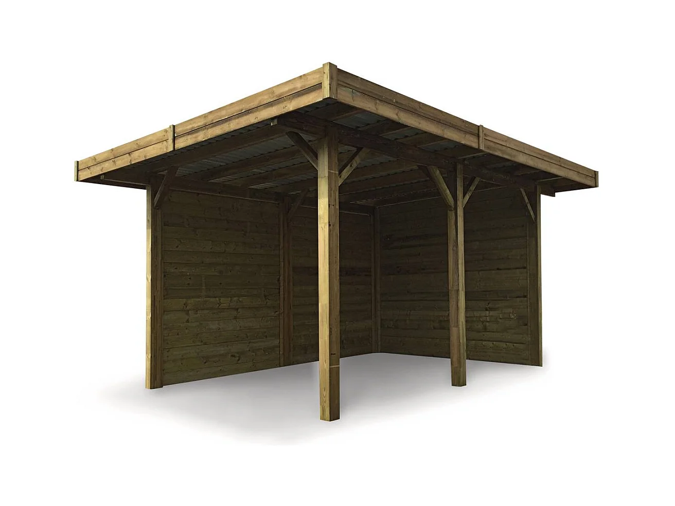 Carport voiture bois - 11.64 m² - 4.06 x 5.06 m