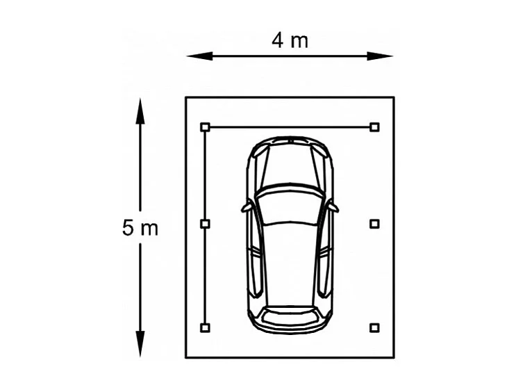 Carport voiture bois - 11.64 m² - 4.06 x 5.06 m
