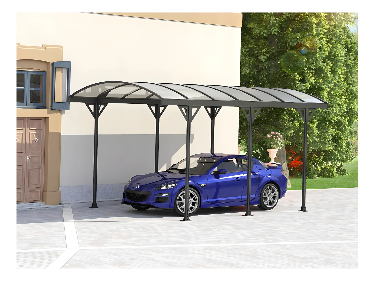 Carport voiture "Protector" - 15m² - 5.05 x 3 x 2,3 m