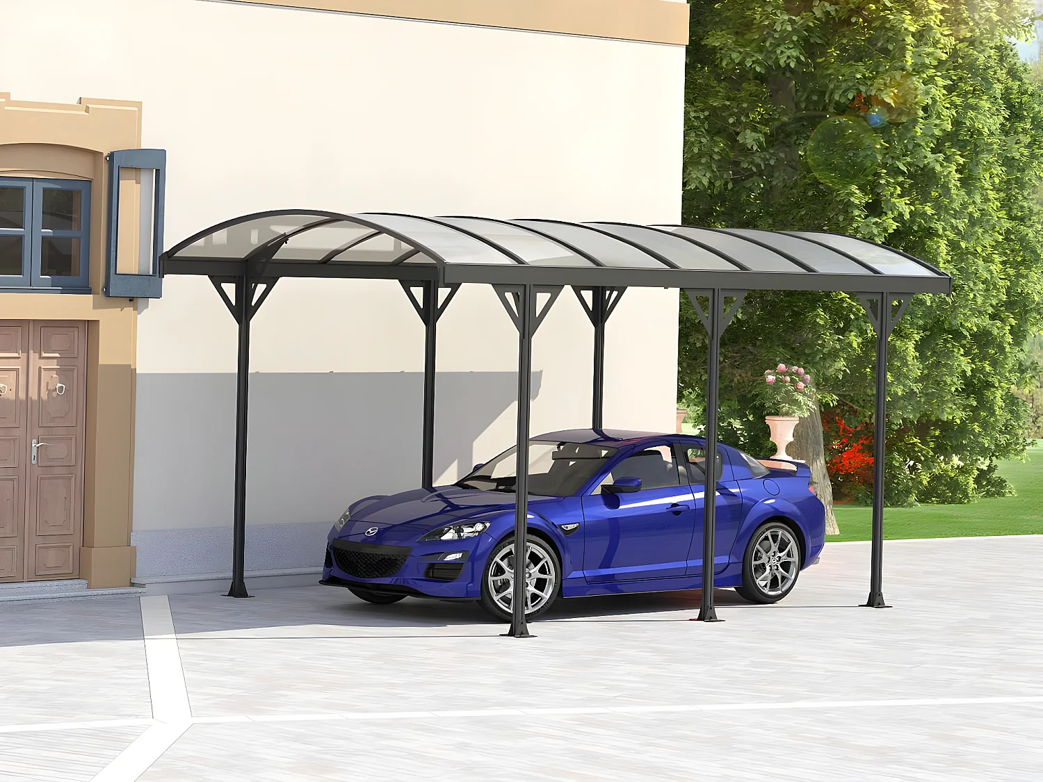 Carport voiture "Protector" - 15m² - 5.05 x 3 x 2,3 m
