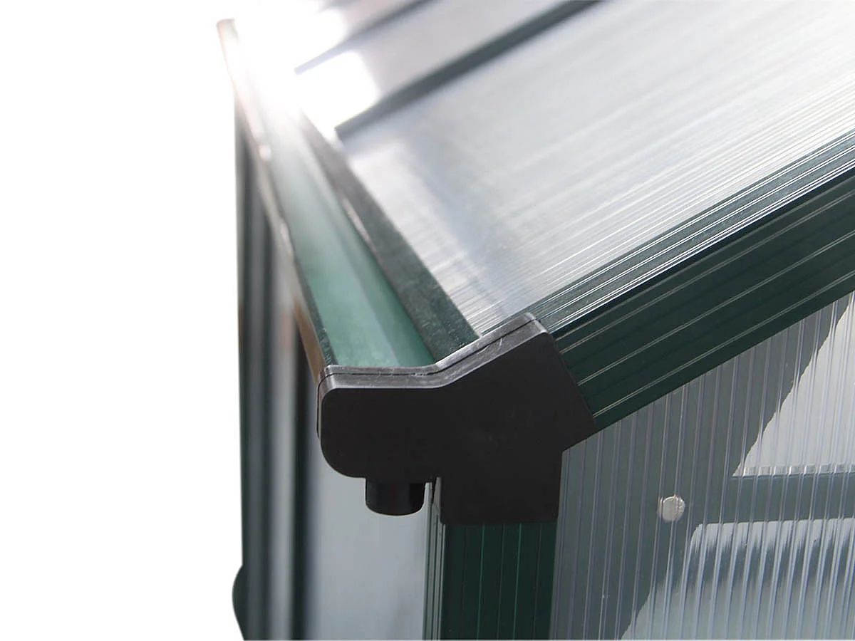 Serra da giardino in policarbonato "Dahlia" Verde Abete 7,67 m² - Isolante, Leggera e Facile da Montare