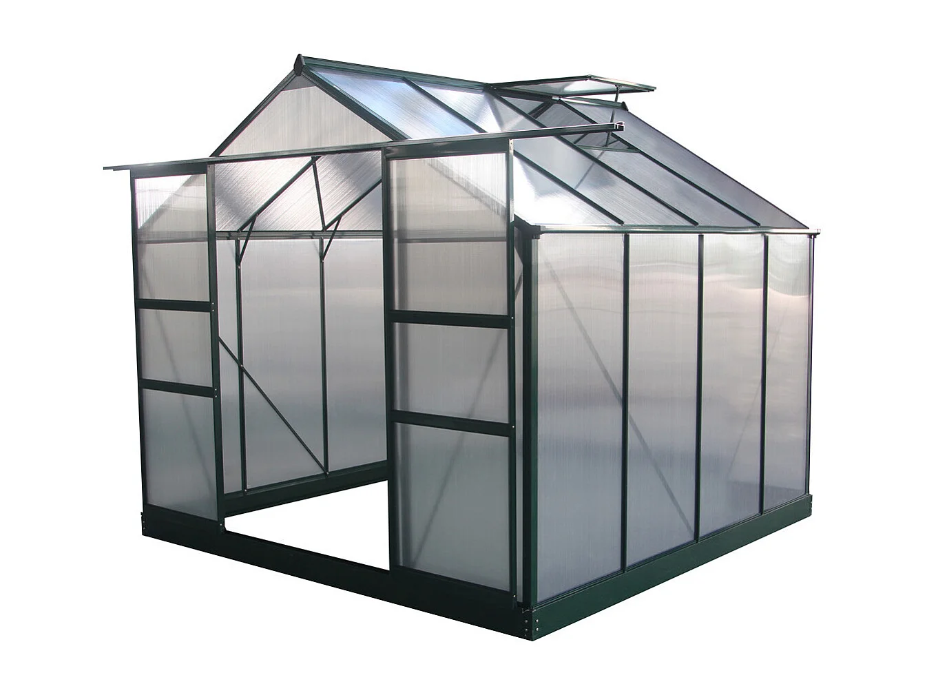 Serre jardin polycarbonate "Dahlia" Vert Sapin 6,15 m²