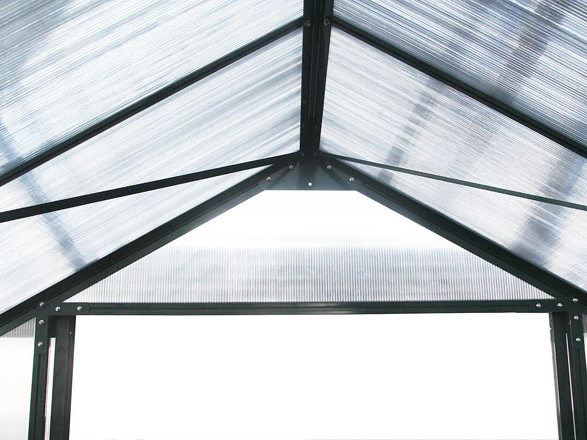 Serre jardin polycarbonate "Dahlia" - 9,24 m² - Vert Sapin