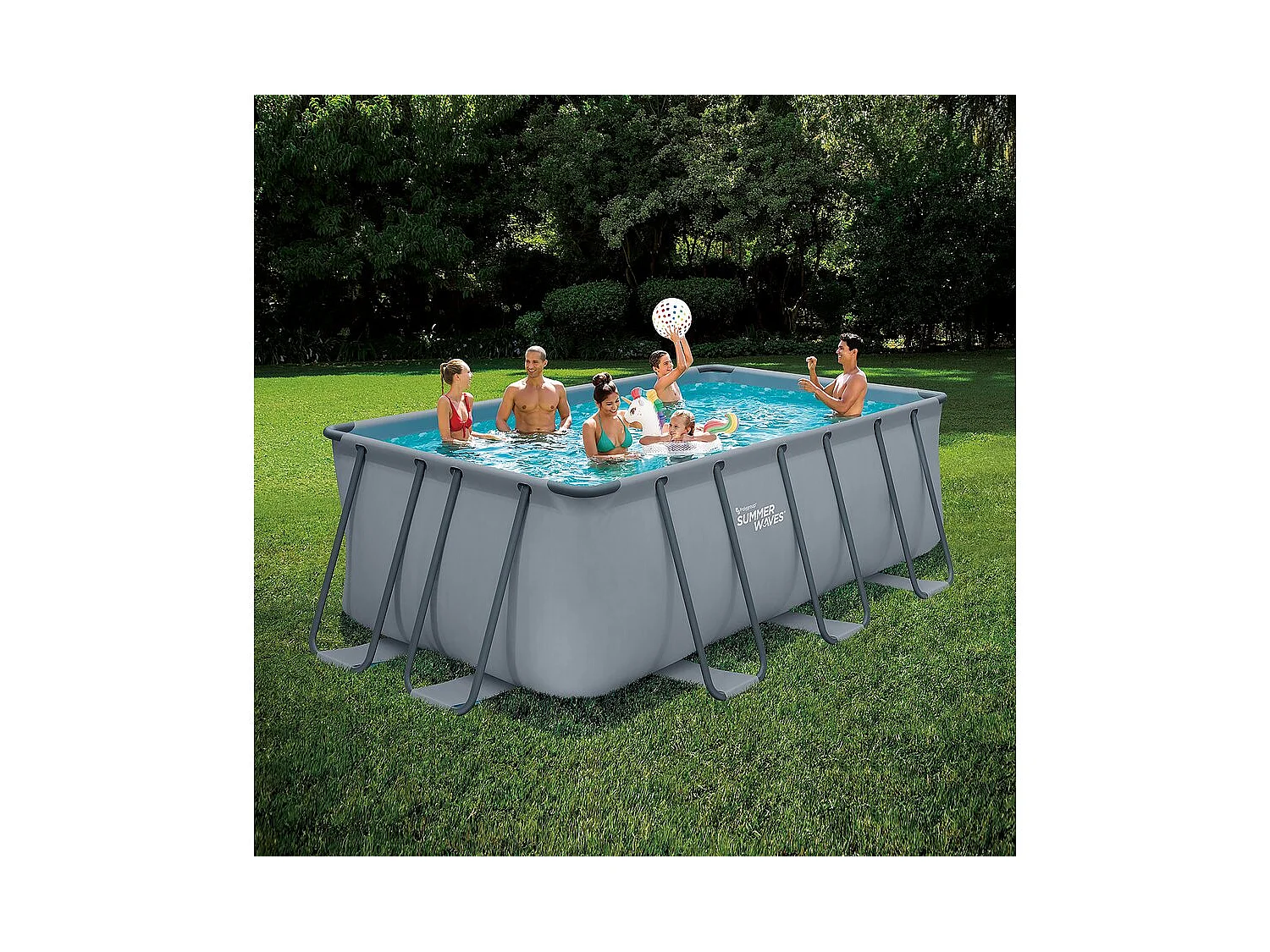 Piscine tubulaire "Ludo 2" - 4,01 x 2,01 x 1,22 m - Sans filtration