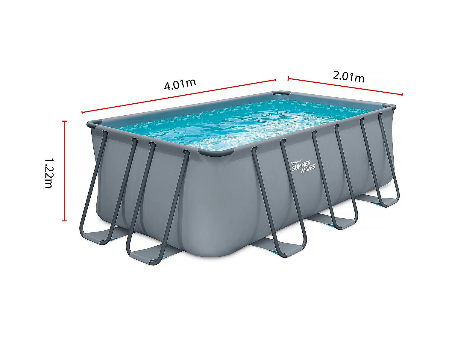 Piscine tubulaire "Ludo 2" - 4,01 x 2,01 x 1,22 m - Sans filtration