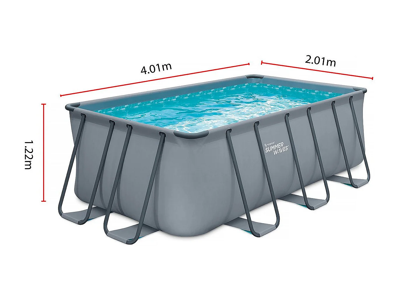 Piscine tubulaire "Ludo 2" - 4,01 x 2,01 x 1,22 m - Filtration 2,3 m3/h
