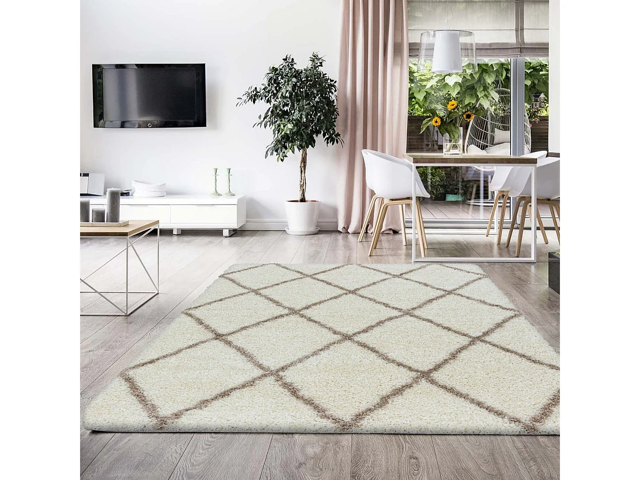 BERBERE - Tapis de style berbère - Ivoire et Beige 240 x 340 cm