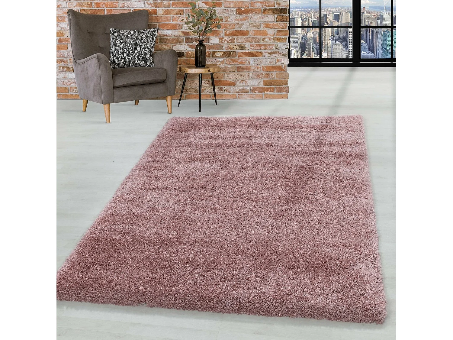 MOELLEUX - Tapis cosy à poils longs - Rose 060 x 110 cm