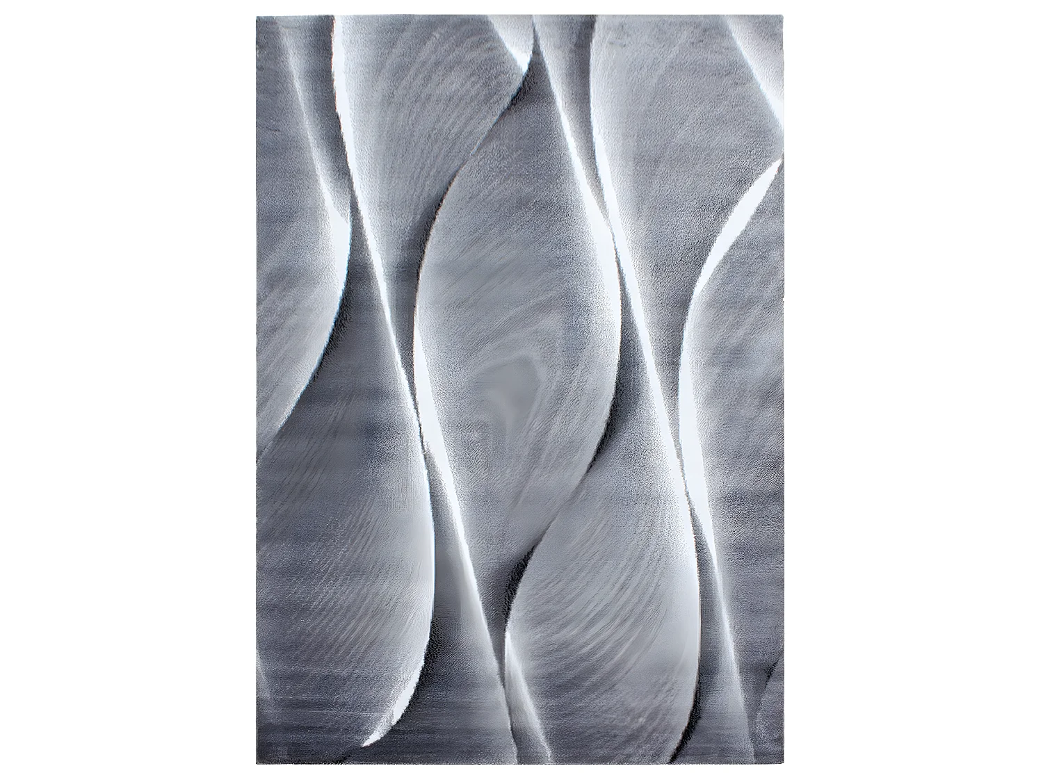 ARIA - Tapis Graphique à effet vagues - Gris 160 x 230 cm
