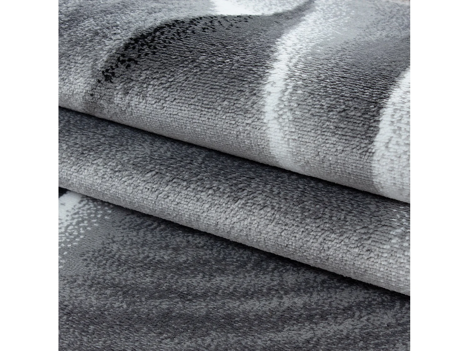 ARIA - Tapis Graphique à effet vagues - Gris 160 x 230 cm