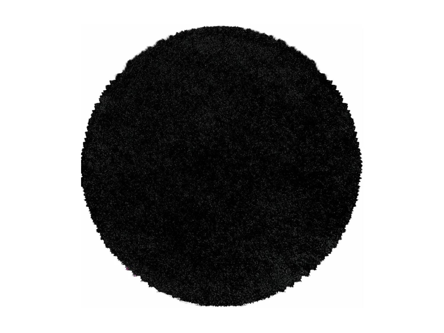 DOUX - Tapis Rond à poils longs doux - Noir 160 x 160 cm
