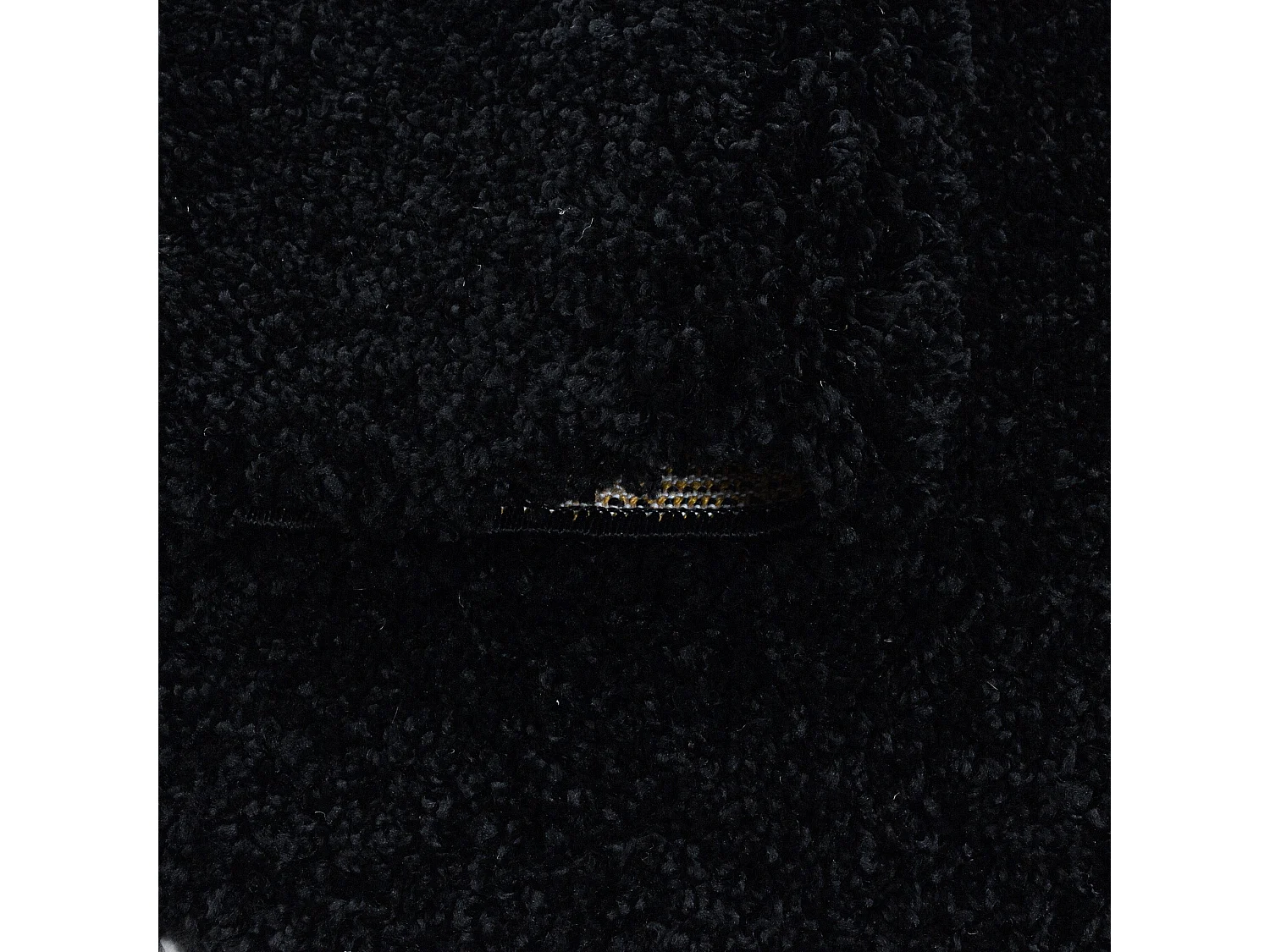 DOUX - Tapis Rond à poils longs doux - Noir 160 x 160 cm