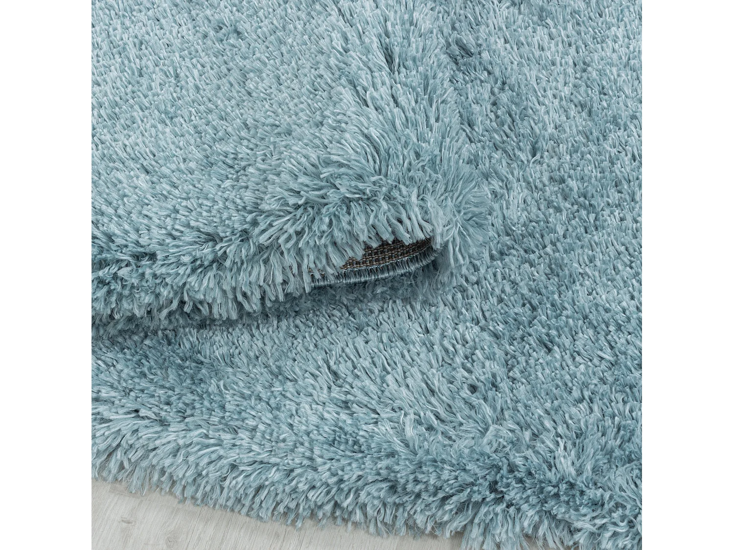 MOELLEUX - Tapis cosy Rond à poils longs - Bleu Pastel 080 x 080 cm
