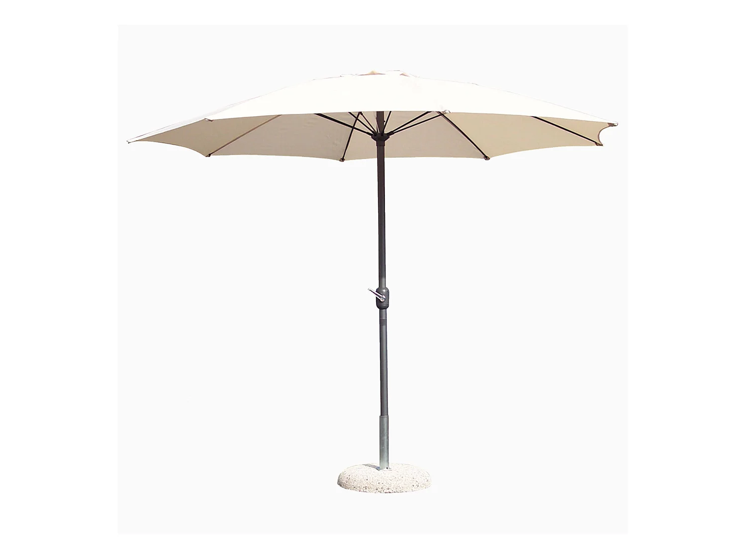 Kantelparaplu met 8 armen met zwengel, Made in Italy, 270 x 270 cm, kleur Dove Grey