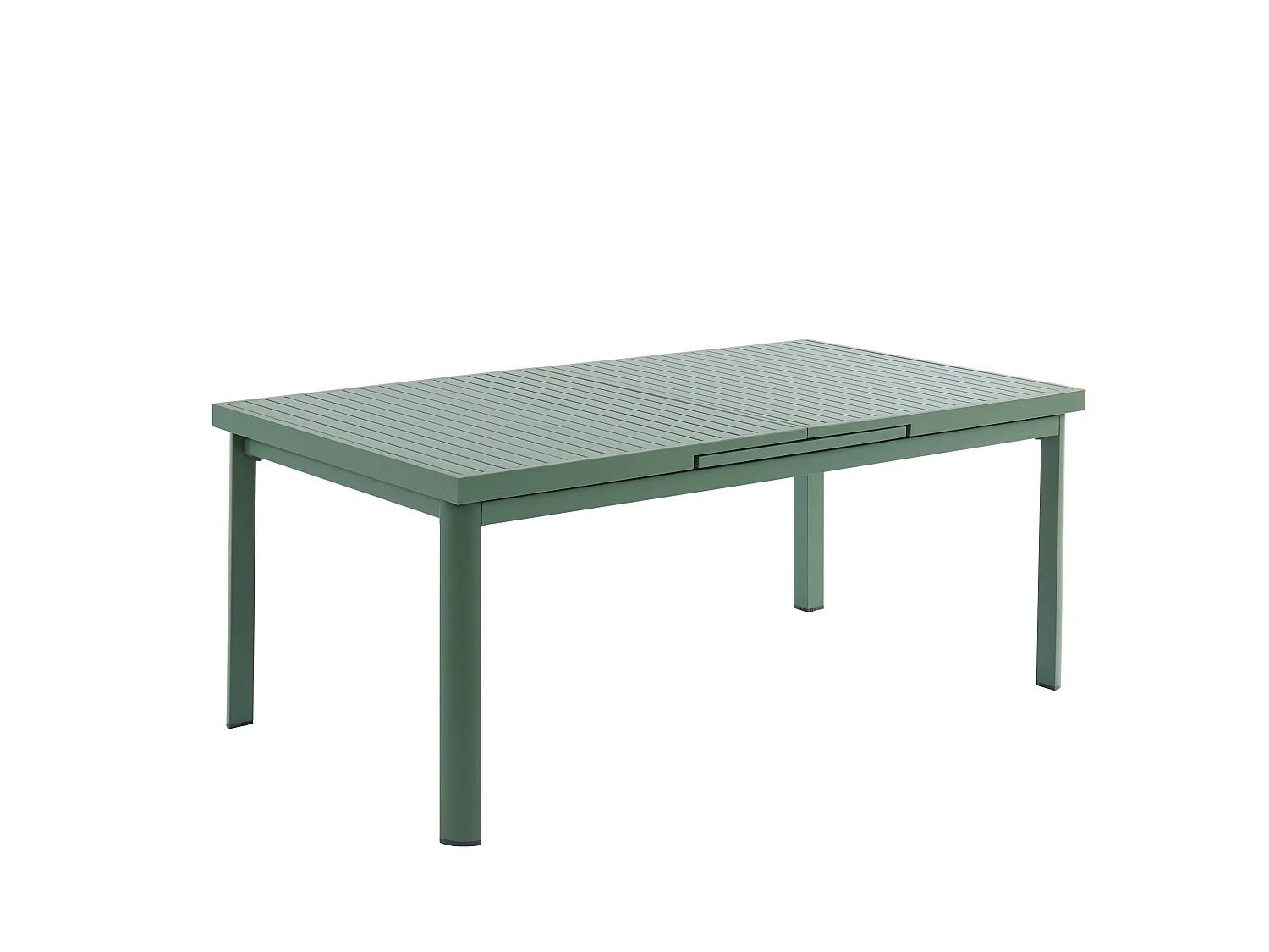 Garten-Essgruppe: Tisch ausziehbar L. 180/240 cm + 8 stapelbare Sessel - Aluminium - Grün - NAURU von MYLIA