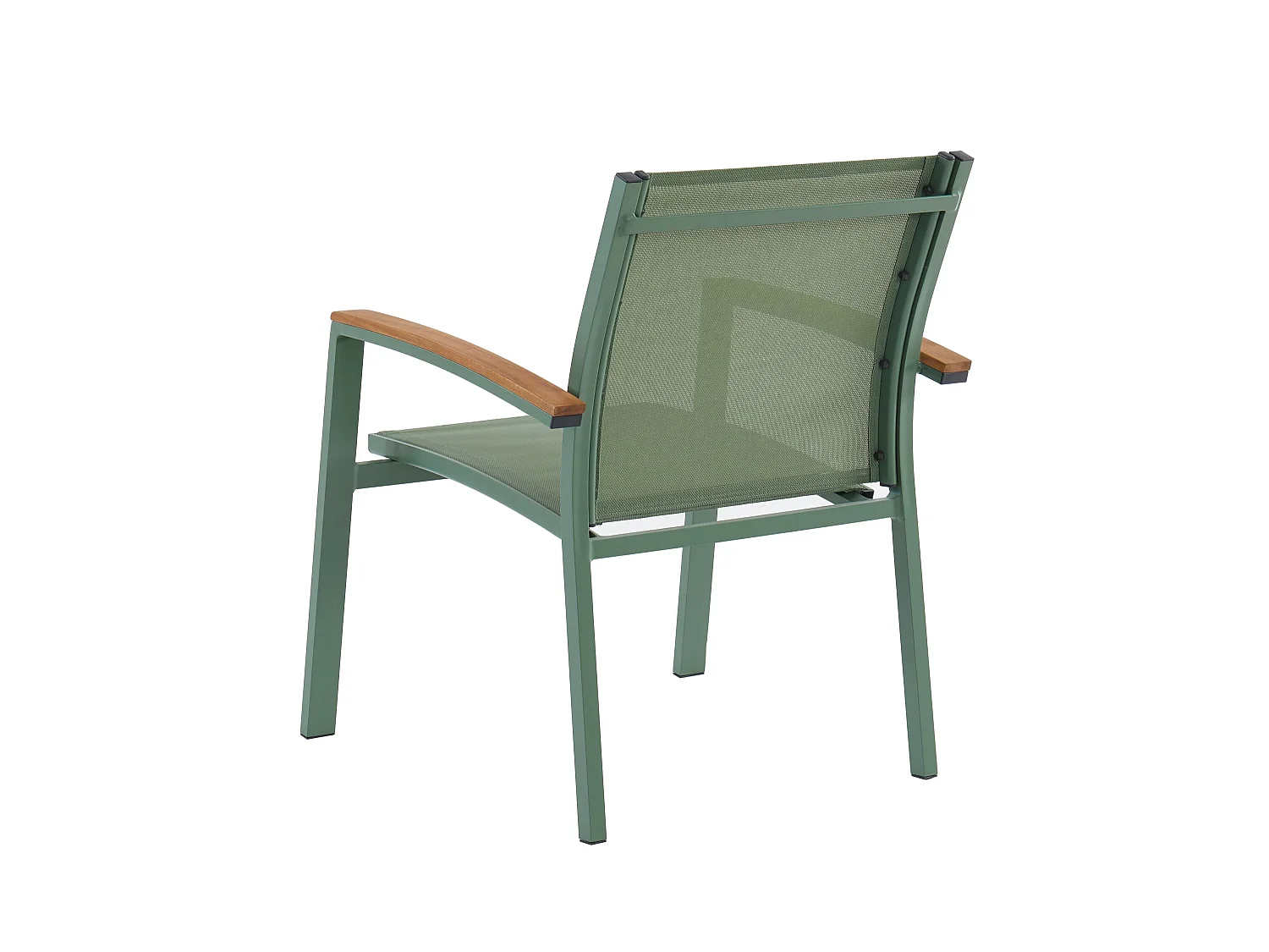 Garten-Essgruppe: Tisch ausziehbar L. 180/240 cm + 8 stapelbare Sessel - Aluminium - Grün - NAURU von MYLIA