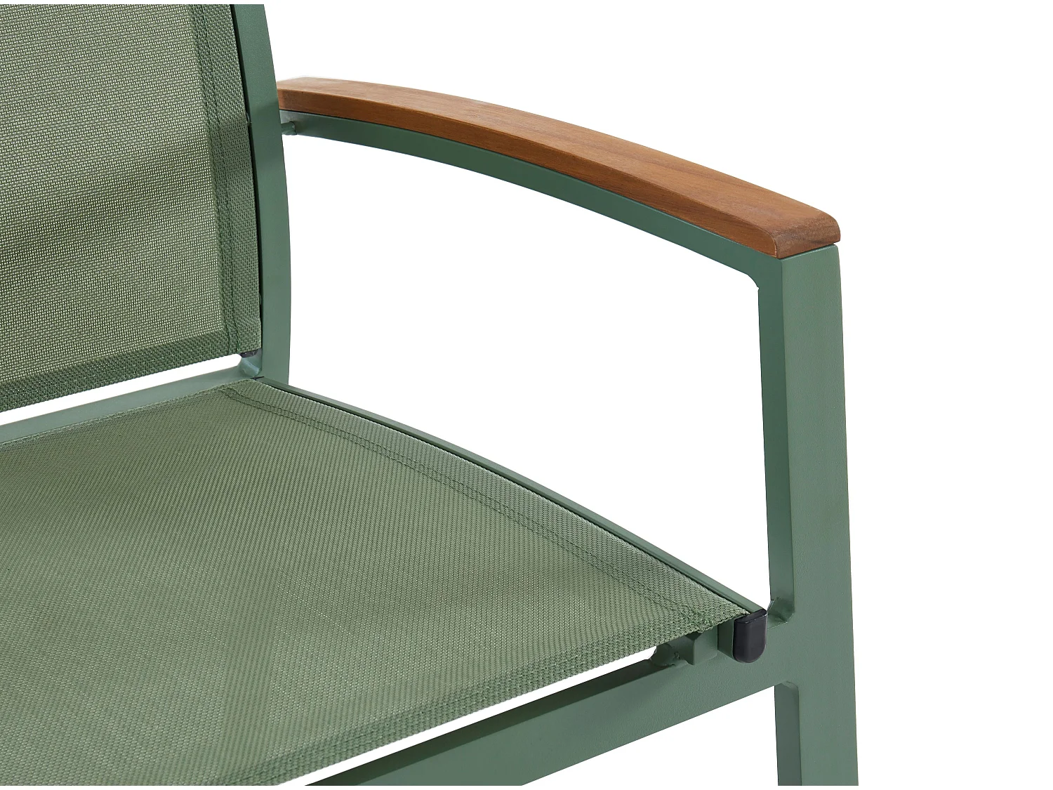 Garten-Essgruppe: Tisch ausziehbar L. 180/240 cm + 8 stapelbare Sessel - Aluminium - Grün - NAURU von MYLIA