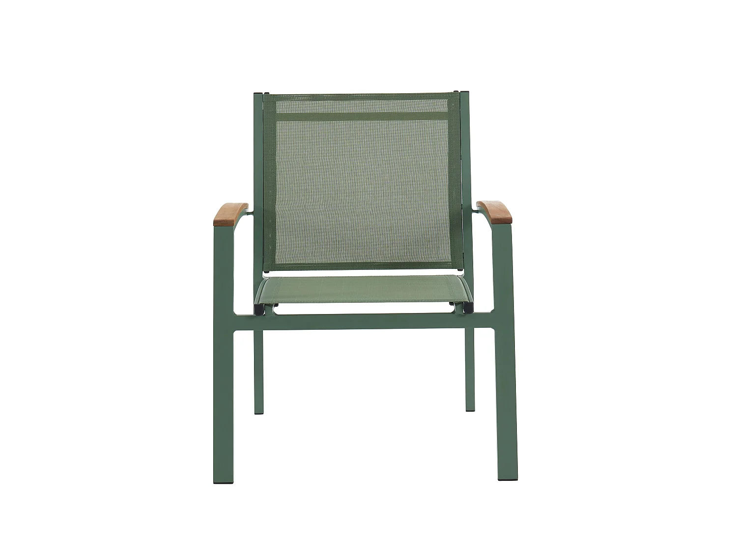 Garten-Essgruppe: Tisch ausziehbar L. 180/240 cm + 8 stapelbare Sessel - Aluminium - Grün - NAURU von MYLIA