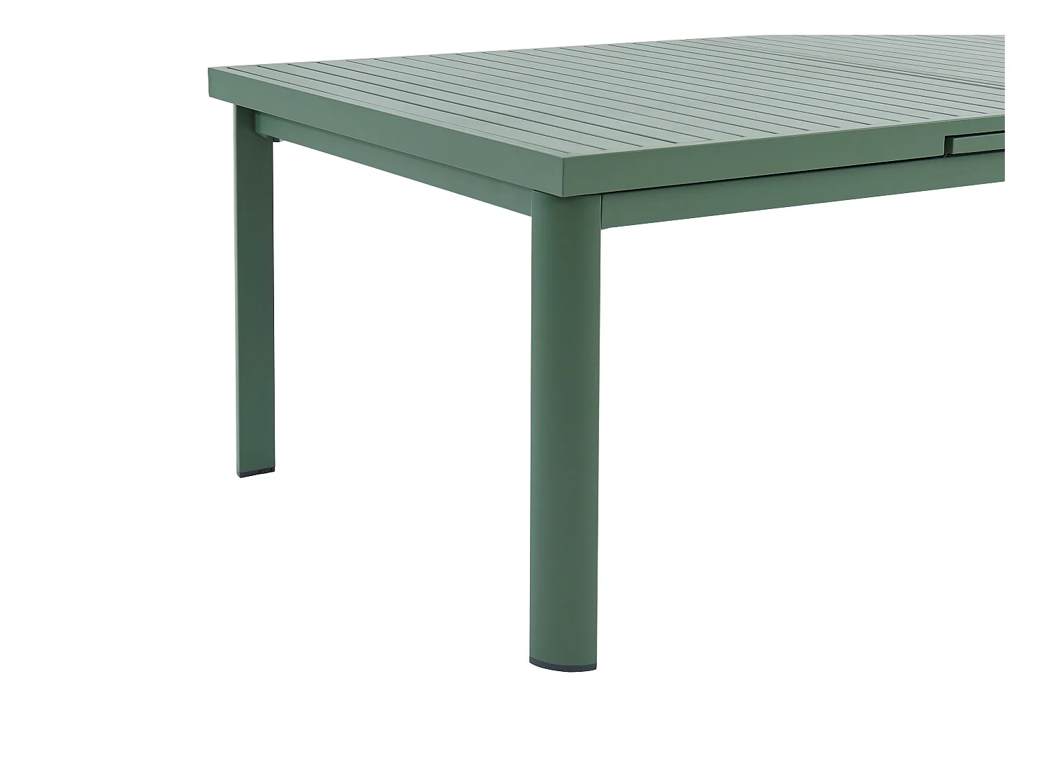 Garten-Essgruppe: Tisch ausziehbar L. 180/240 cm + 6 stapelbare Sessel - Aluminium - Grün - NAURU von MYLIA