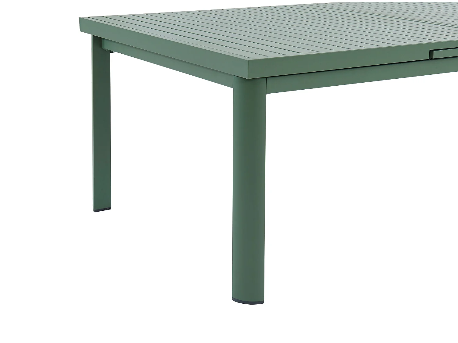 Garten-Essgruppe: Tisch ausziehbar L. 180/240 cm + 6 stapelbare Sessel - Aluminium - Grün - NAURU von MYLIA