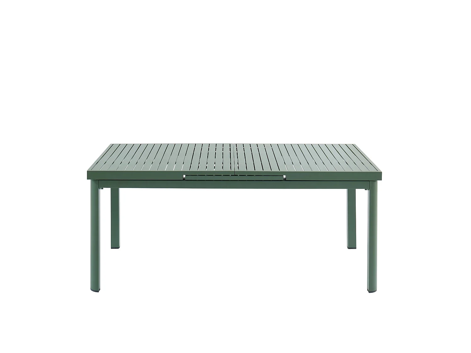Garten-Essgruppe: Tisch ausziehbar L. 180/240 cm + 6 stapelbare Sessel - Aluminium - Grün - NAURU von MYLIA