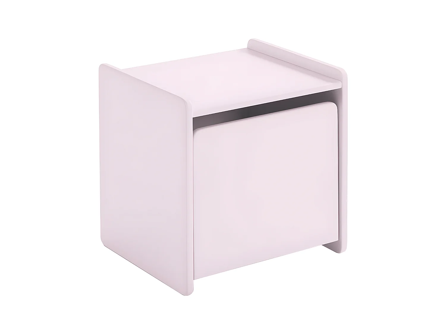BODHI PINK - Chevet 1 Porte avec Rebords Rose