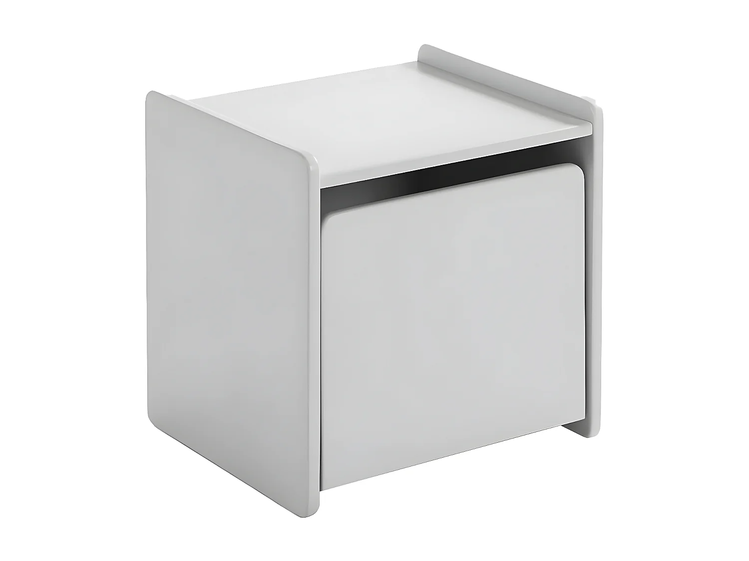 BODHI GREY - Chevet 1 Porte avec Rebords Gris