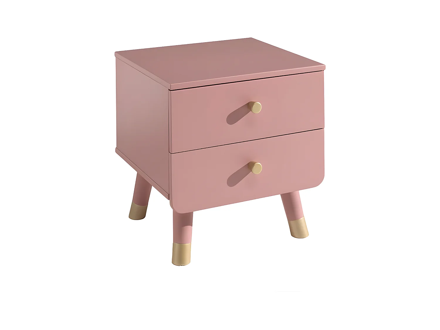 TINY PINK - Chevet 2 Tiroirs Rose et Gold