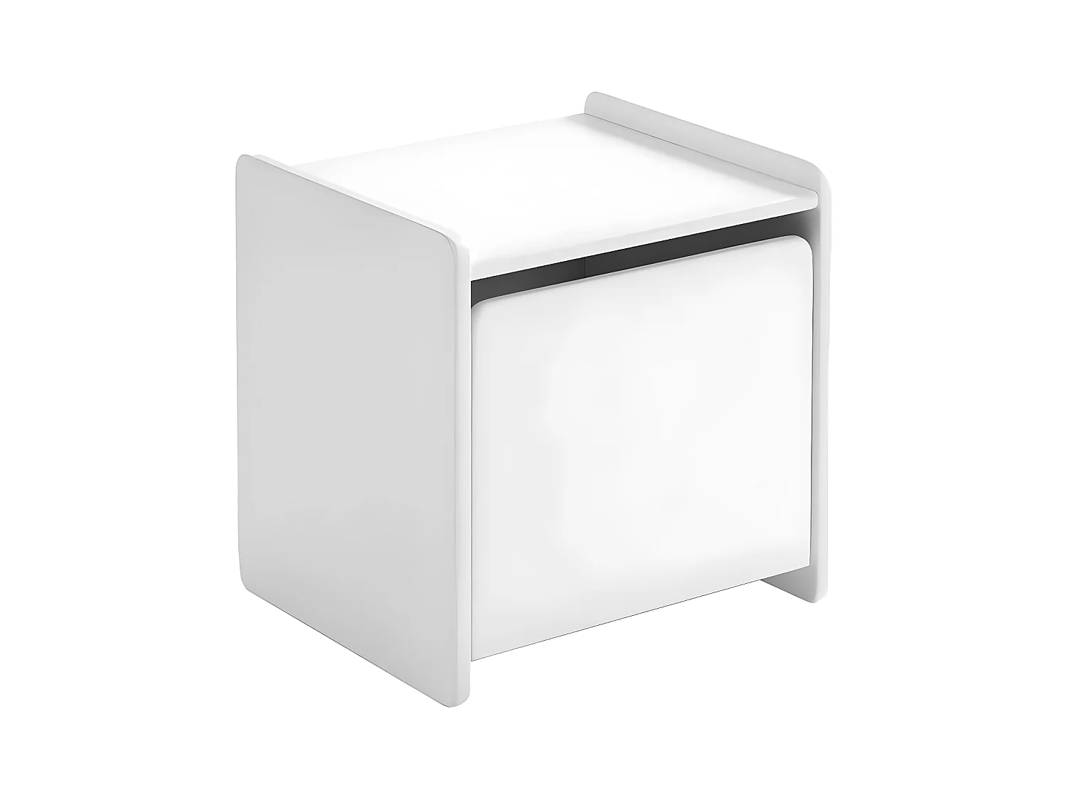 BODHI WHITE - Chevet 1 Porte avec Rebords Blanc