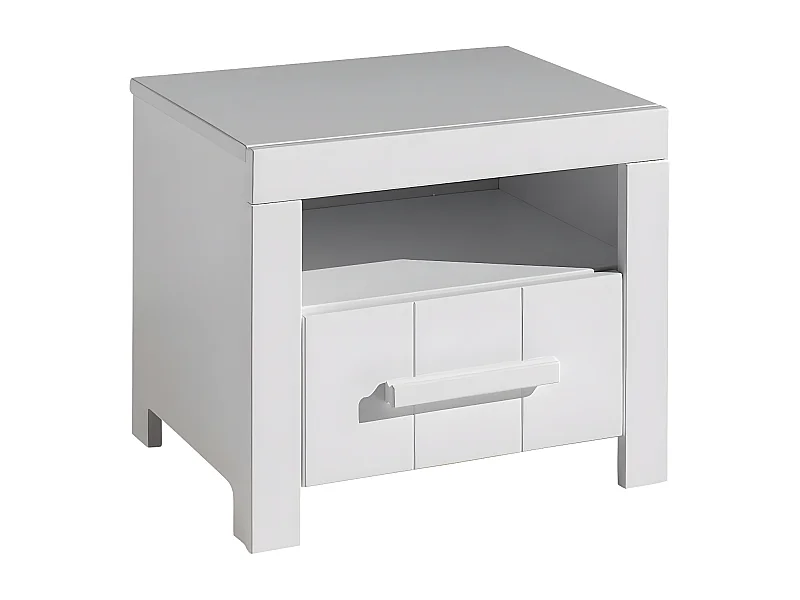GASTON - Chevet 1 Tiroir Laqué Blanc
