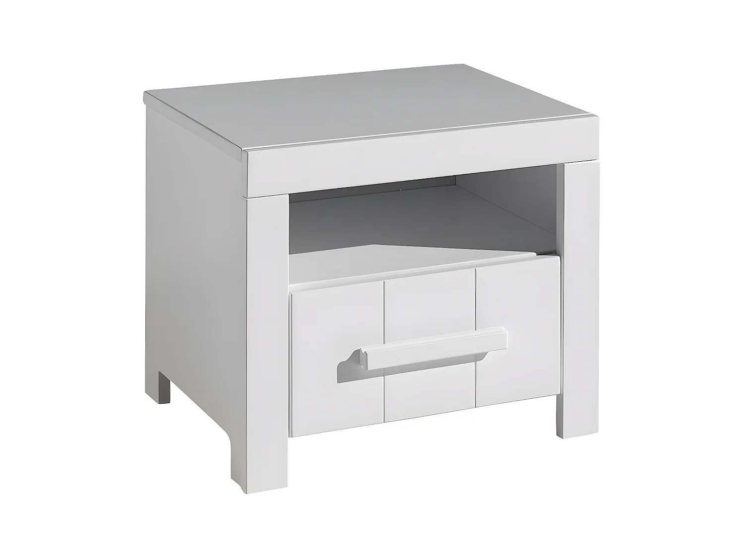 GASTON - Chevet 1 Tiroir Laqué Blanc