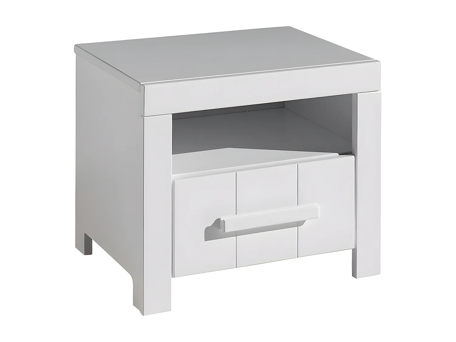 GASTON - Chevet 1 Tiroir Laqué Blanc