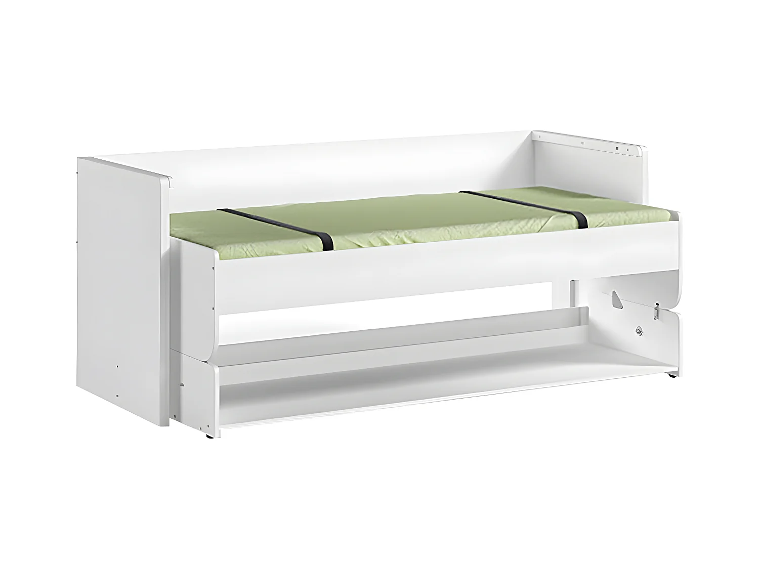 RYDER - Lit 90x200cm Blanc Convertible en Bureau