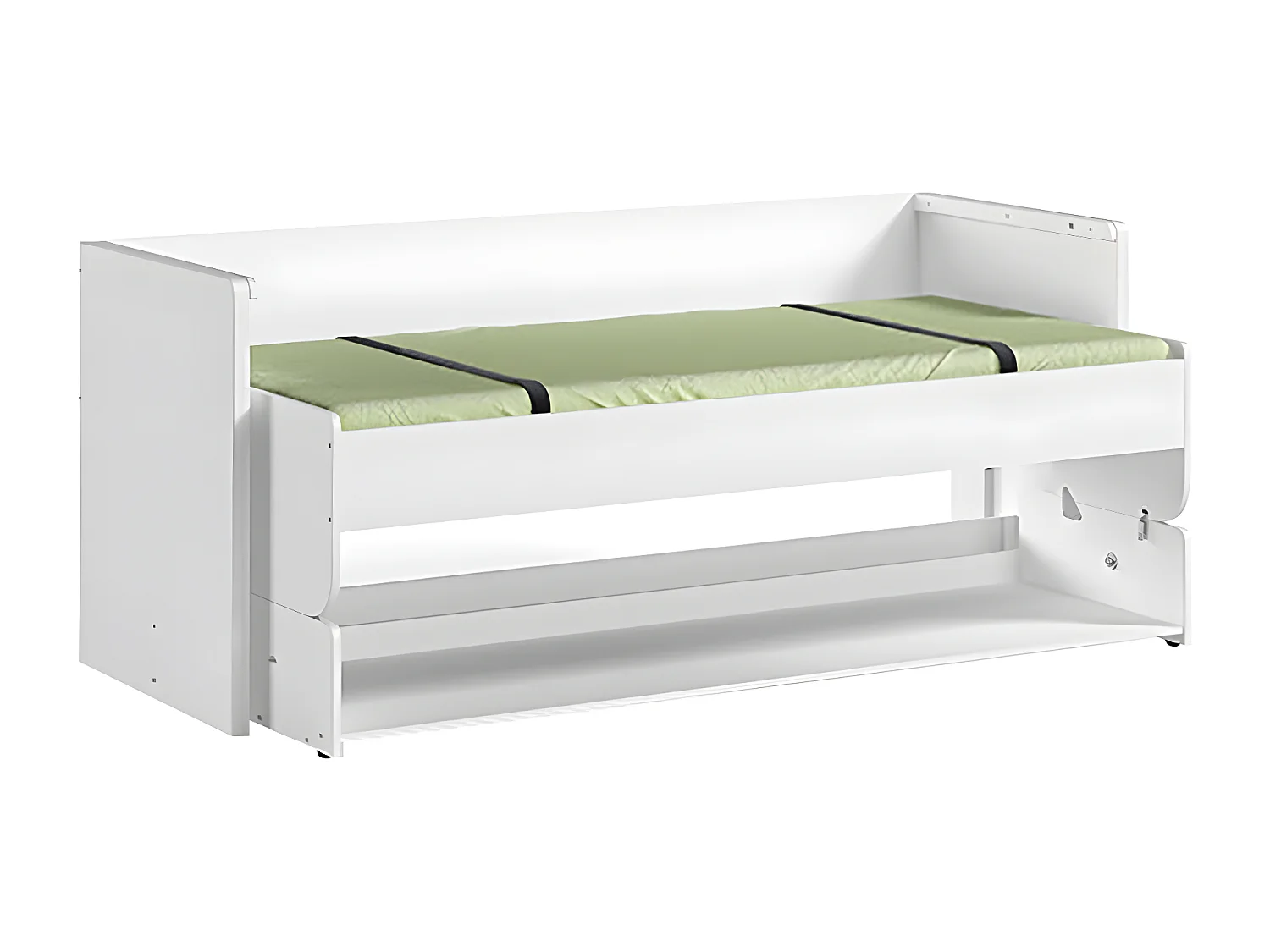RYDER - Lit 90x200cm Blanc Convertible en Bureau
