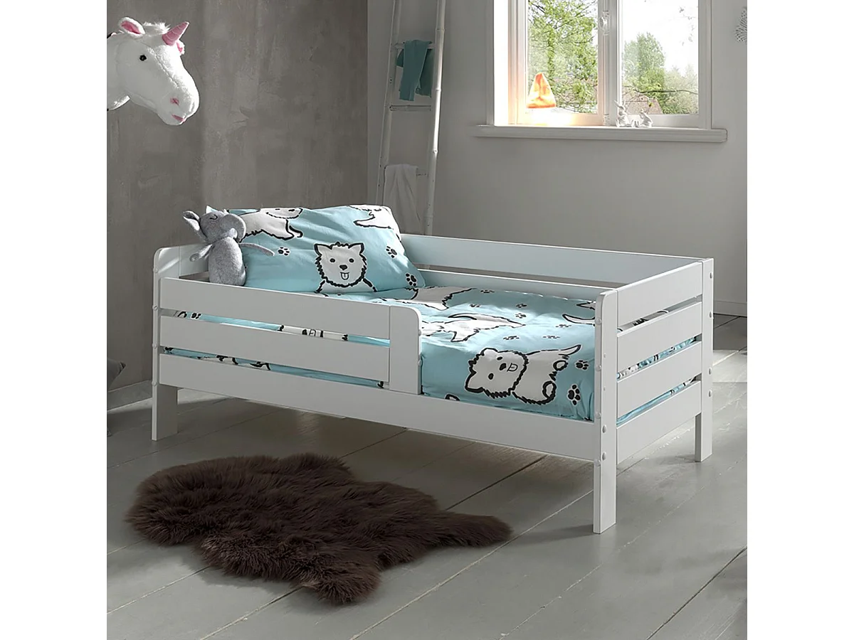 SCOPE - Lit Junior 70x140cm Blanc Barrières Horizontales