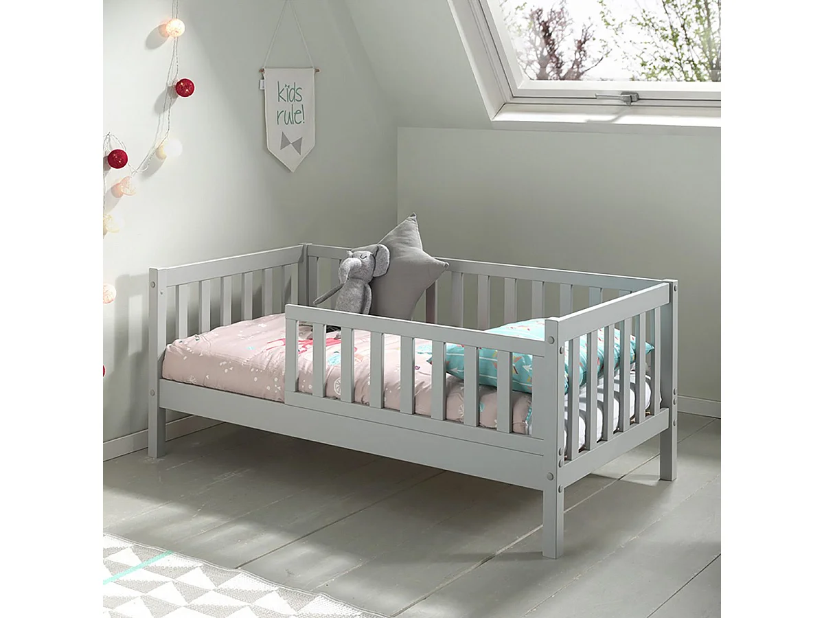 SCOPE - Lit Junior 70x140cm Gris Barrières Verticales