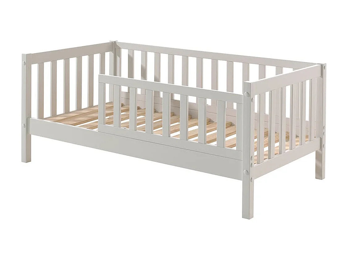 SCOPE - Lit Junior 70x140cm Blanc Barrières Verticales