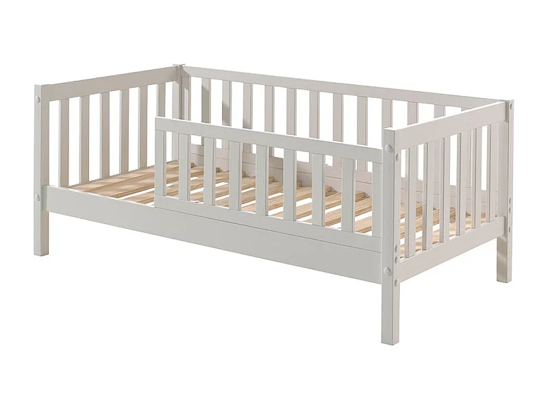 SCOPE - Lit Junior 70x140cm Blanc Barrières Verticales