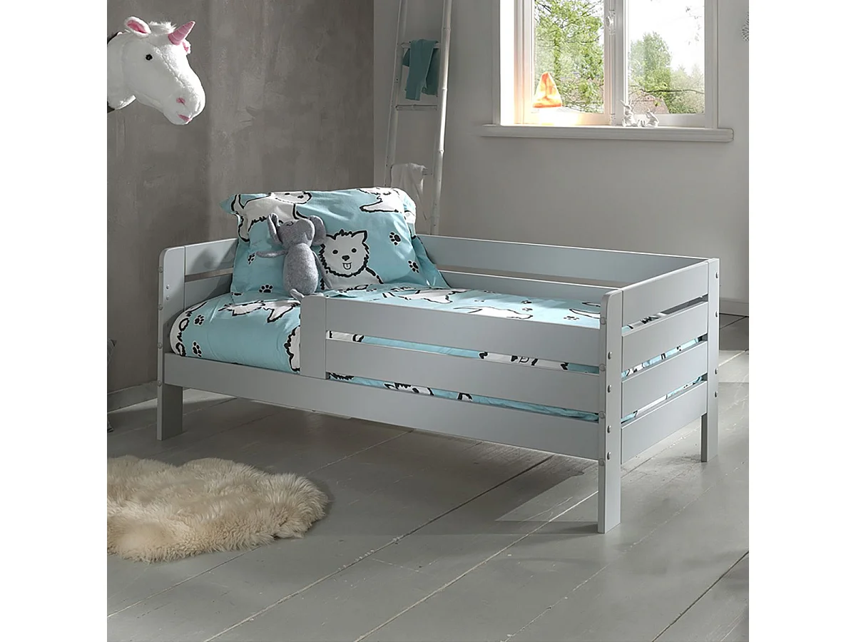 SCOPE - Lit Junior 70x140cm Gris Barrières Horizontales