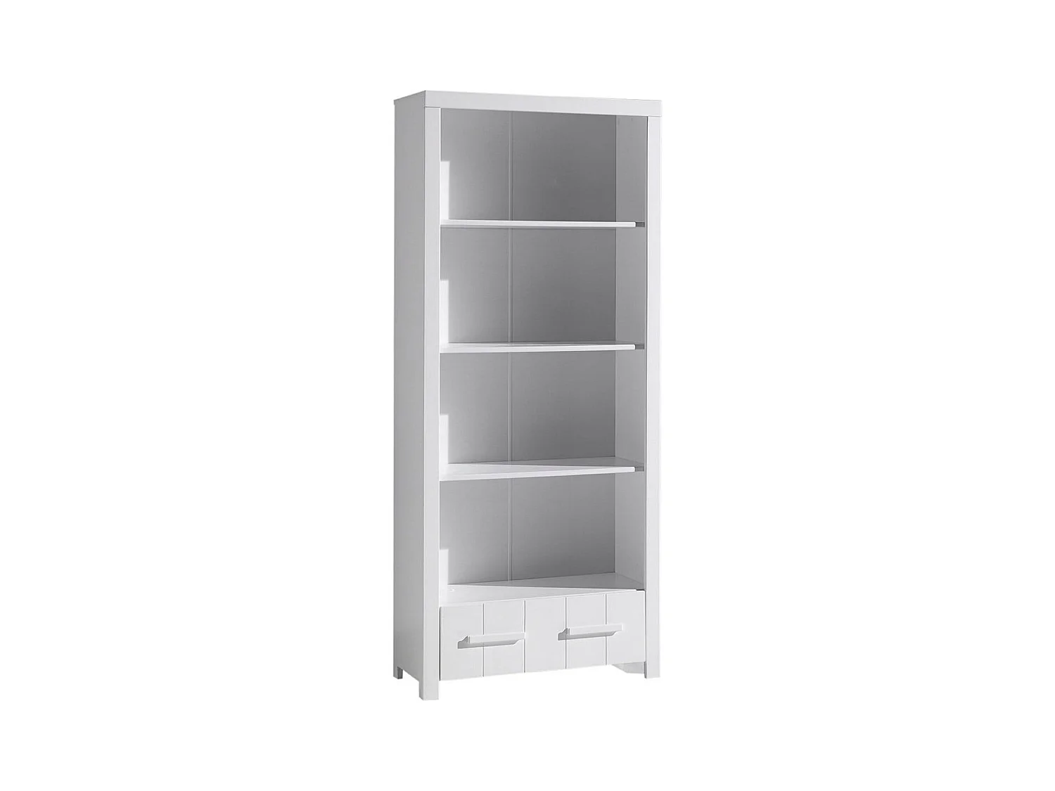 GASTON - Bibliothèque 1 Tiroir Laqué Blanc
