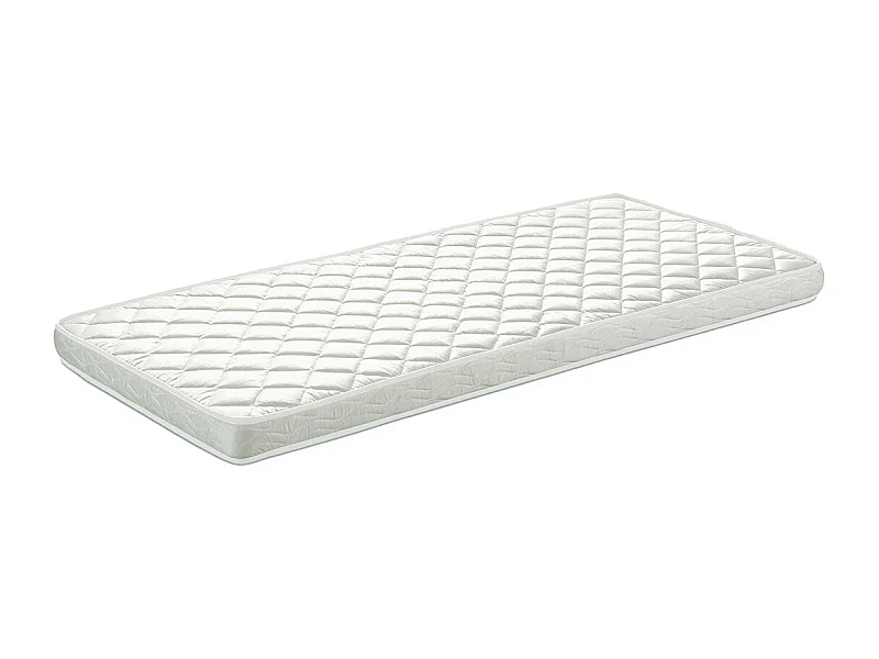 LAKA - Lit Maison 90x200cm Blanc avec Fenêtre + Sommier + Matelas