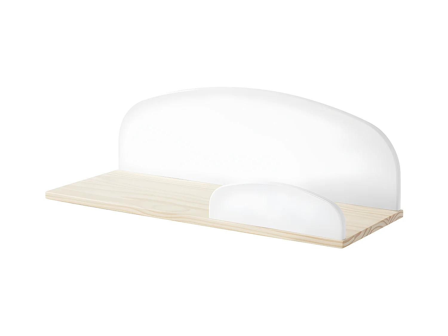 BODHI WHITE - Etagère Murale 65cm Blanche et Bois