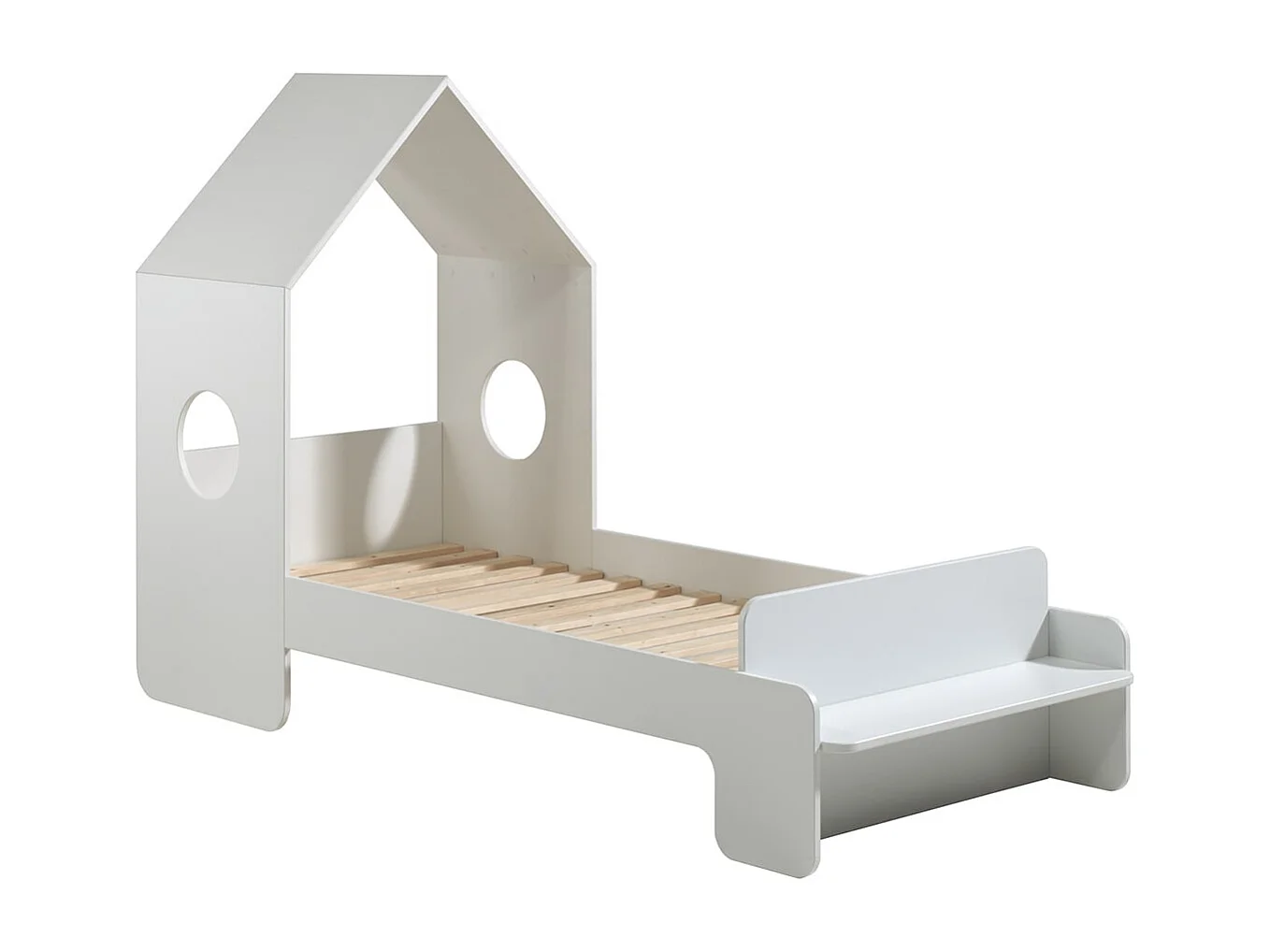 HAVRE - Pack Lit Cabane 90x200cm + Armoire Blanche