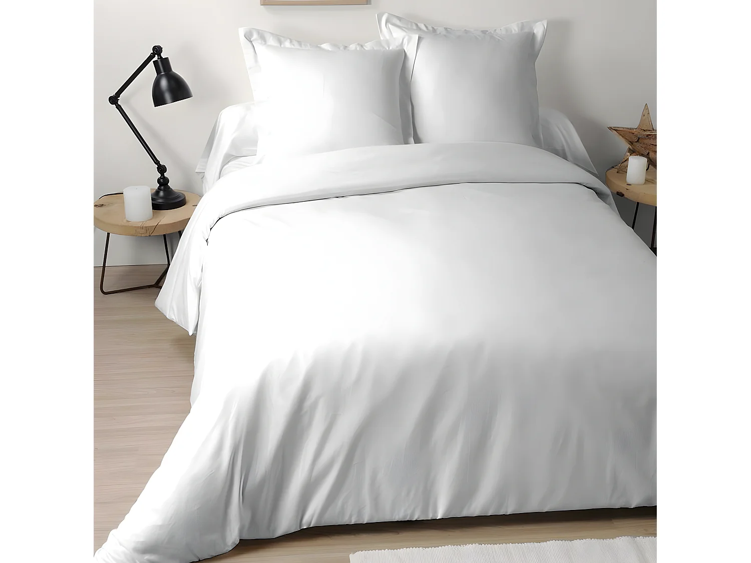 Funda de almohada lisa de algodón