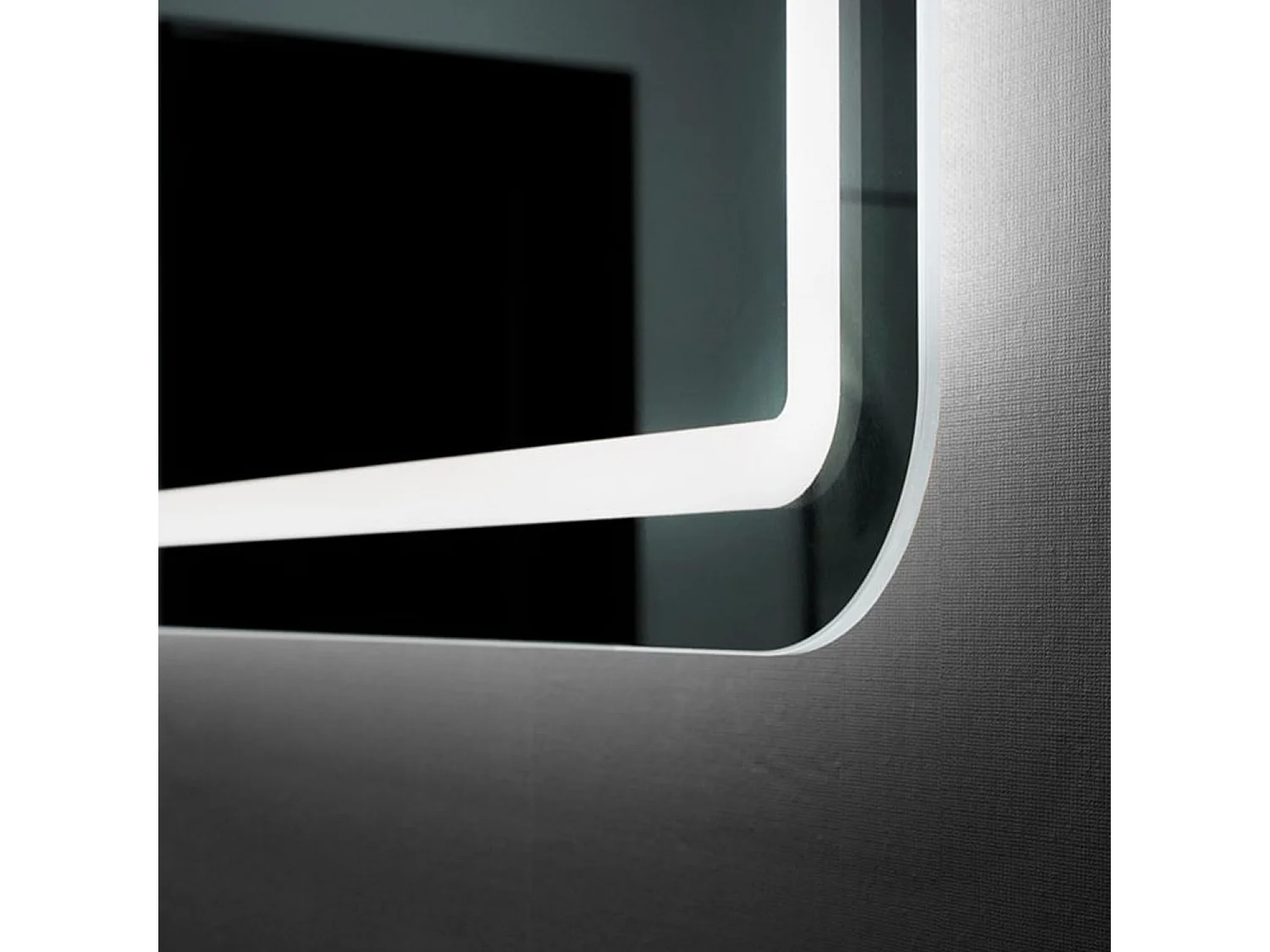 Miroir Ledimex Austria avec éclairage Led Frontal - Rectangulaire avec Bords Arrondi l.70 x H.80 cm - Installation verticale