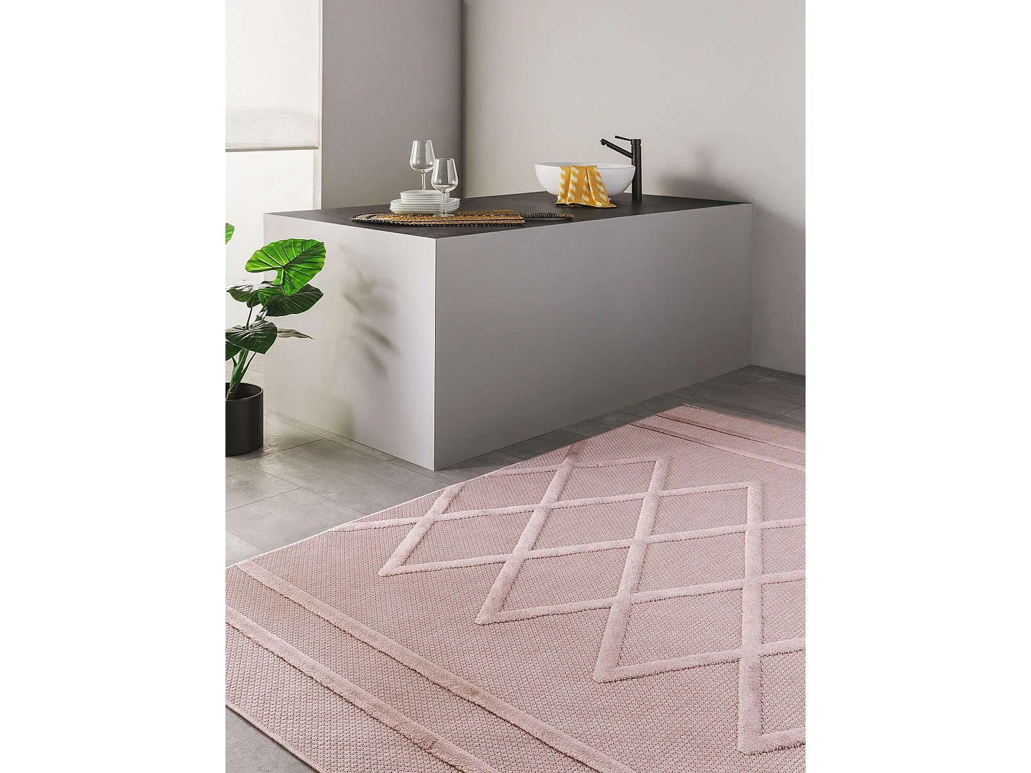 Tapis d'extérieur & intérieur Bonte Rose 120x170 cm