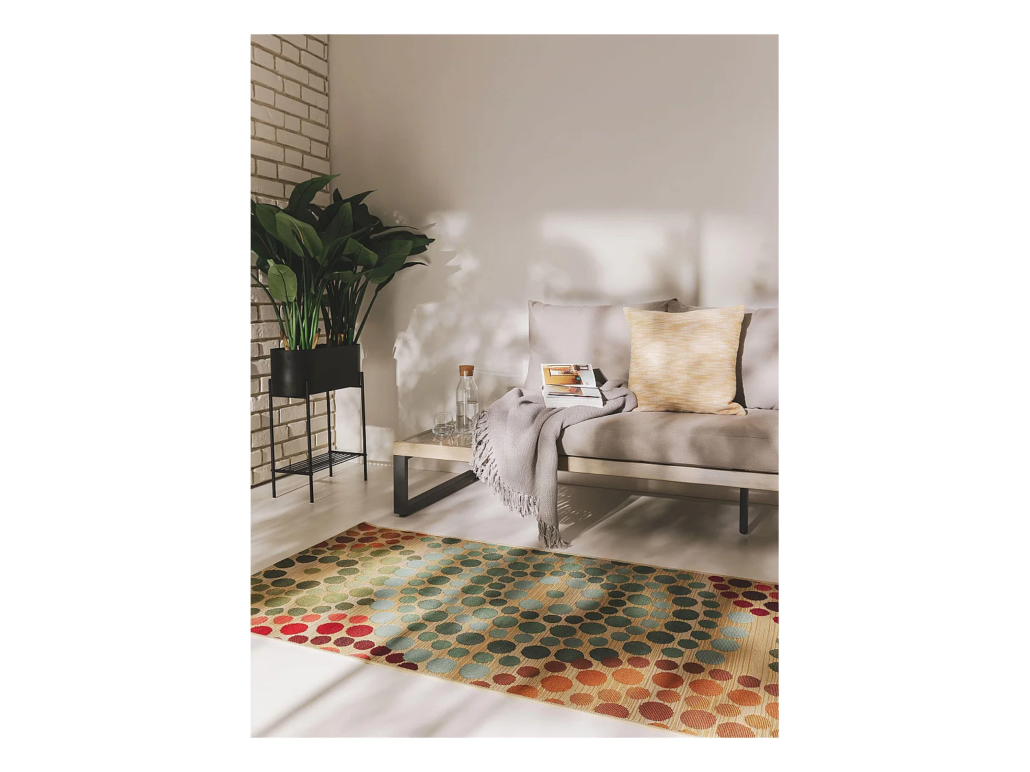 Tapis d'extérieur & intérieur Artis Beige/Multicouleur 80x250 cm